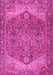 Machine Washable Persian Pink Traditional Rug, wshtr2287pnk