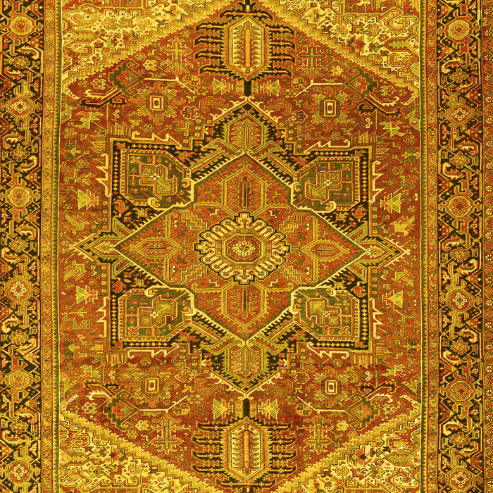 Machine Washable Persian Yellow Traditional Rug, wshtr2287yw