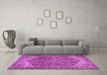 Machine Washable Persian Purple Traditional Area Rugs in a Living Room, wshtr2287pur