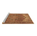 Sideview of Machine Washable Persian Brown Traditional Rug, wshtr2287brn