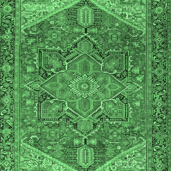 Machine Washable Persian Emerald Green Traditional Area Rugs, wshtr2287emgrn
