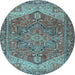 Round Persian Light Blue Traditional Rug, tr2287lblu