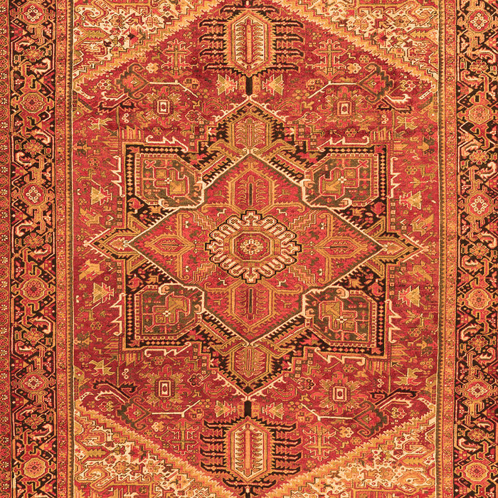 Serging Thickness of Machine Washable Persian Orange Traditional Area Rugs, wshtr2287org
