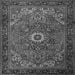 Round Machine Washable Persian Gray Traditional Rug, wshtr2288gry