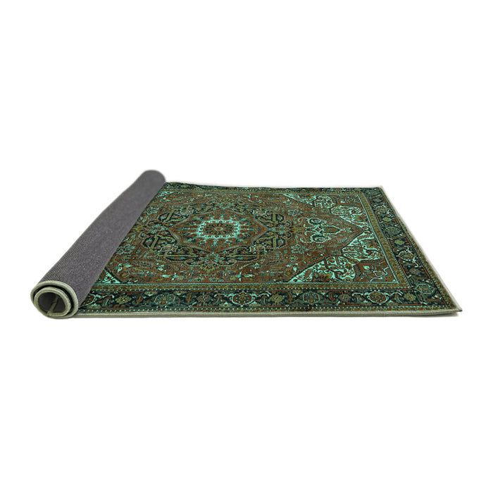 Sideview of Persian Turquoise Traditional Rug, tr2288turq