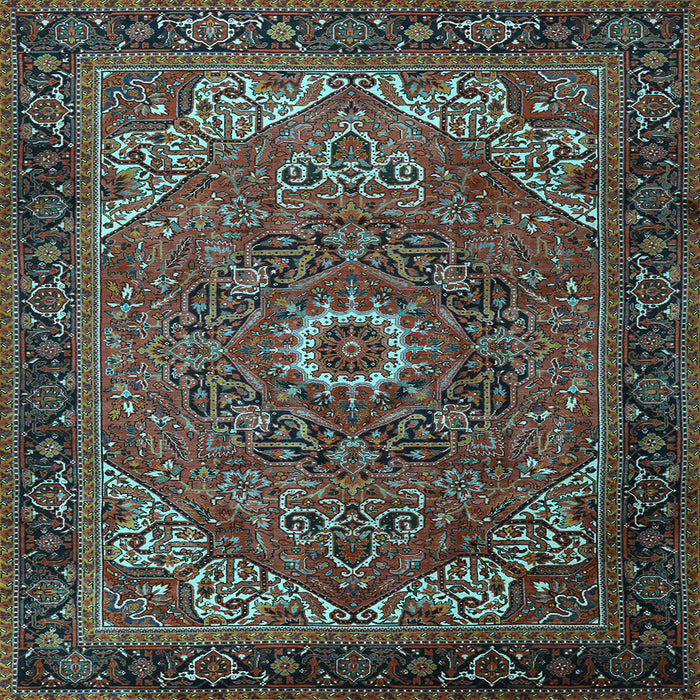 Square Machine Washable Persian Light Blue Traditional Rug, wshtr2288lblu