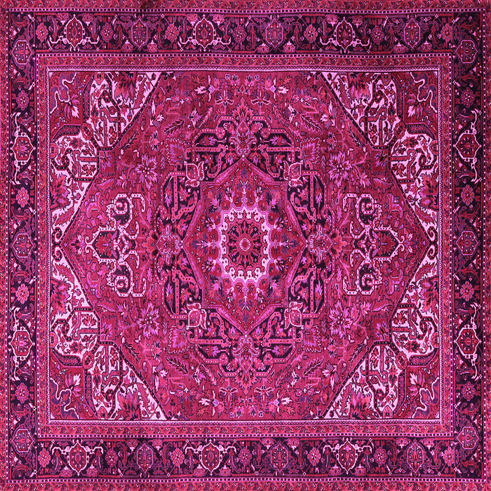 Square Machine Washable Persian Pink Traditional Rug, wshtr2288pnk