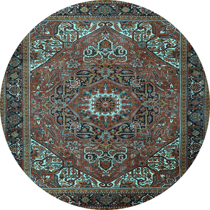 Round Persian Light Blue Traditional Rug, tr2288lblu