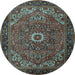 Round Persian Light Blue Traditional Rug, tr2288lblu