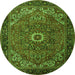 Machine Washable Persian Green Traditional Area Rugs, wshtr2288grn