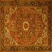 Square Machine Washable Persian Yellow Traditional Rug, wshtr2288yw