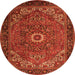 Machine Washable Persian Orange Traditional Area Rugs, wshtr2288org