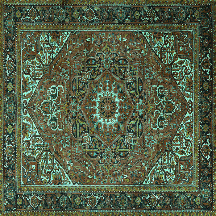 Square Persian Turquoise Traditional Rug, tr2288turq