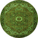 Square Persian Green Traditional Rug, tr2288grn