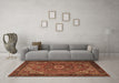 Machine Washable Persian Brown Traditional Rug in a Living Room,, wshtr2288brn