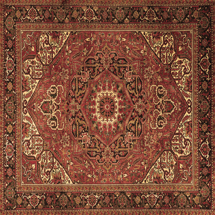Square Machine Washable Persian Brown Traditional Rug, wshtr2288brn