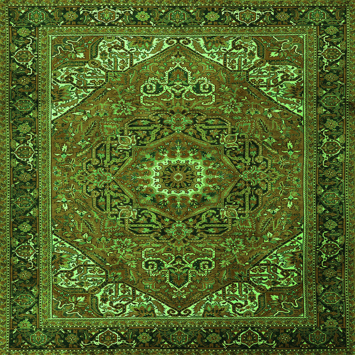 Serging Thickness of Persian Green Traditional Rug, tr2288grn