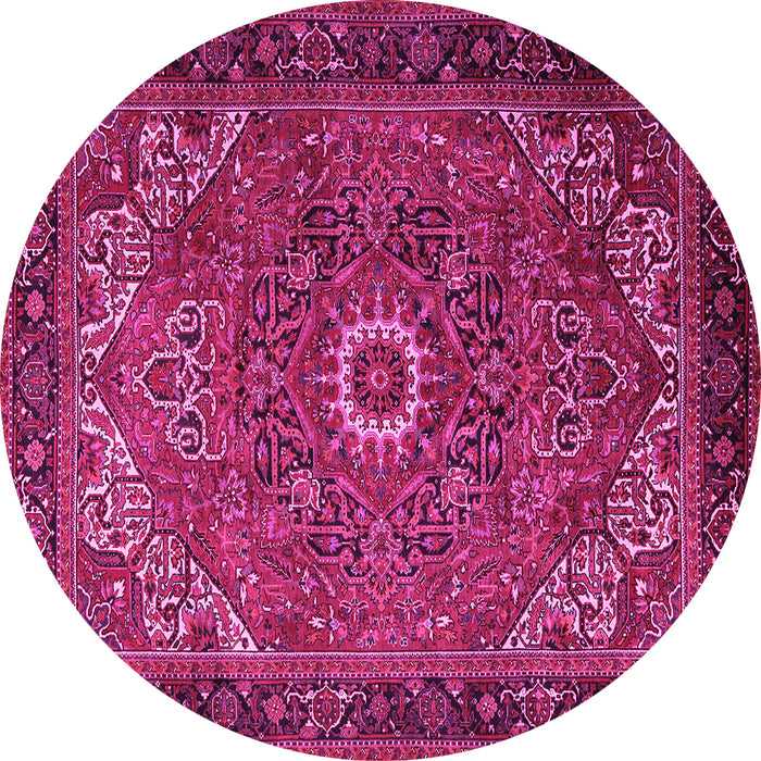 Round Persian Pink Traditional Rug, tr2288pnk