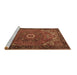 Sideview of Machine Washable Persian Brown Traditional Rug, wshtr2288brn