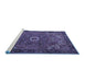 Sideview of Machine Washable Persian Blue Traditional Rug, wshtr2288blu