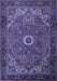 Machine Washable Persian Blue Traditional Rug, wshtr2288blu