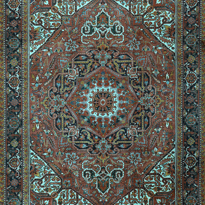 Machine Washable Persian Light Blue Traditional Rug, wshtr2288lblu