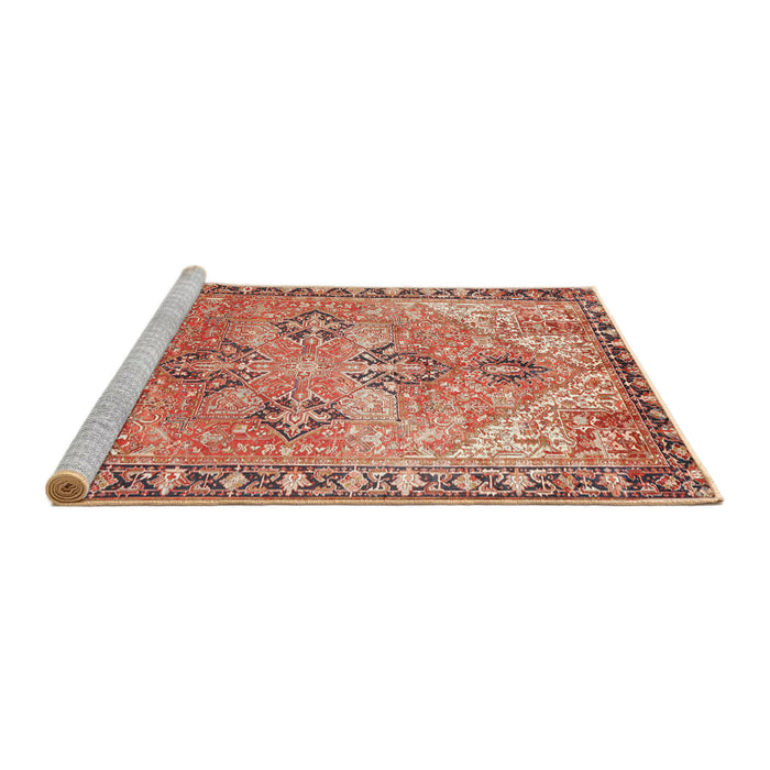 Sideview of Machine Washable Traditional Red Rug, wshtr2289