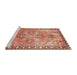 Sideview of Machine Washable Traditional Red Rug, wshtr2289