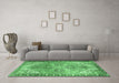 Machine Washable Persian Emerald Green Traditional Area Rugs in a Living Room,, wshtr2289emgrn