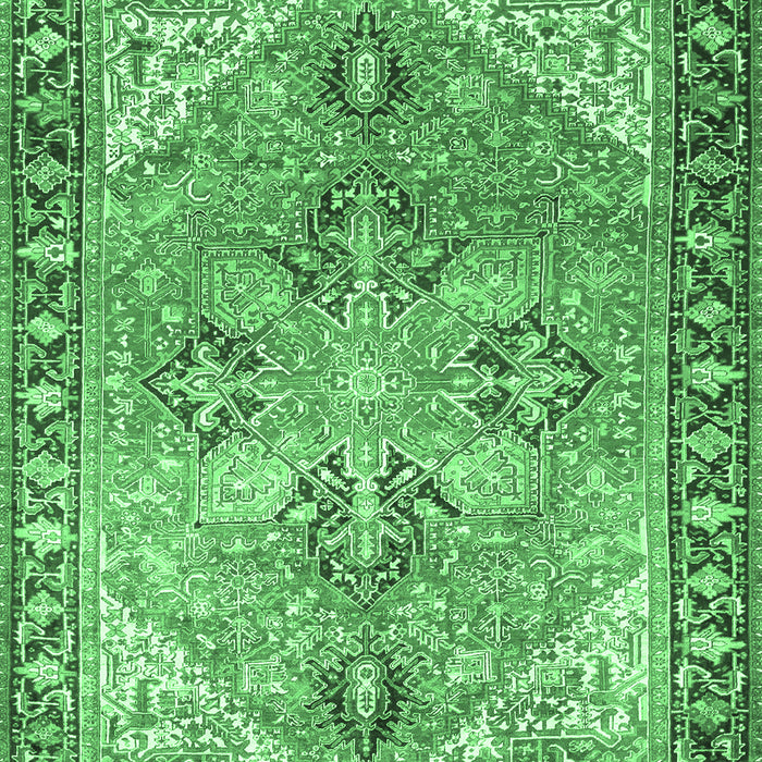 Machine Washable Persian Emerald Green Traditional Area Rugs, wshtr2289emgrn