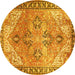 Round Persian Yellow Traditional Rug, tr2289yw