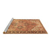 Sideview of Machine Washable Persian Brown Traditional Rug, wshtr2289brn