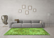 Machine Washable Persian Green Traditional Area Rugs in a Living Room,, wshtr2289grn