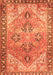 Serging Thickness of Machine Washable Persian Orange Traditional Area Rugs, wshtr2289org