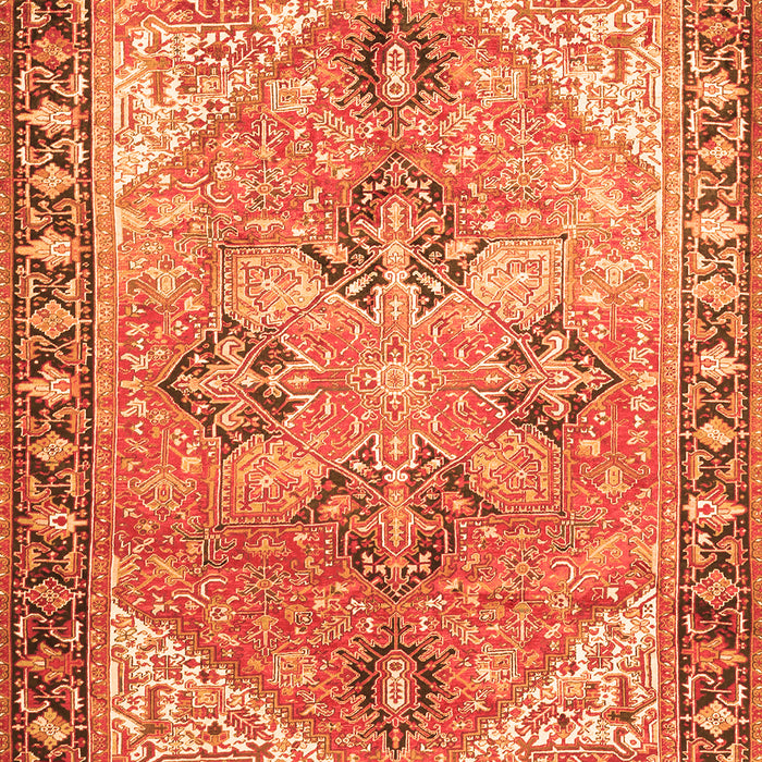 Serging Thickness of Machine Washable Persian Orange Traditional Area Rugs, wshtr2289org