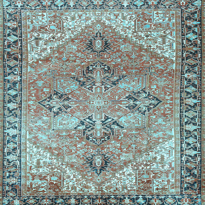 Square Machine Washable Persian Light Blue Traditional Rug, wshtr2289lblu