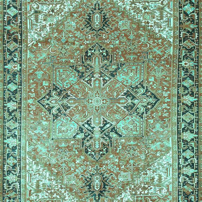 Machine Washable Persian Turquoise Traditional Area Rugs, wshtr2289turq