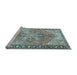 Sideview of Machine Washable Persian Light Blue Traditional Rug, wshtr2289lblu