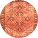 Machine Washable Persian Orange Traditional Area Rugs, wshtr2289org