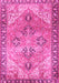 Machine Washable Persian Pink Traditional Rug, wshtr2289pnk