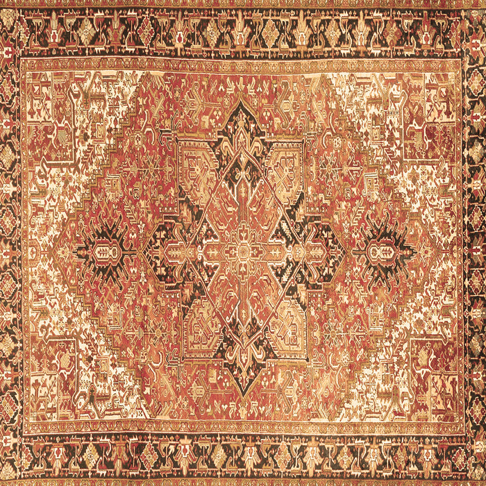 Square Machine Washable Persian Brown Traditional Rug, wshtr2289brn