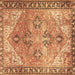 Square Machine Washable Persian Brown Traditional Rug, wshtr2289brn