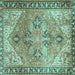 Square Persian Turquoise Traditional Rug, tr2289turq
