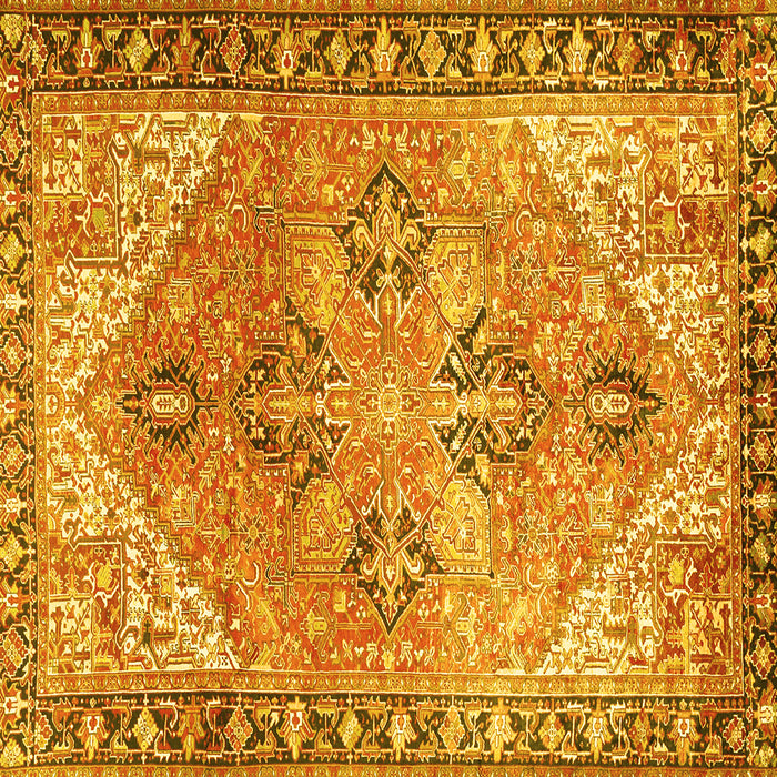 Square Persian Yellow Traditional Rug, tr2289yw