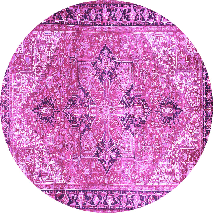 Round Persian Purple Traditional Rug, tr2289pur