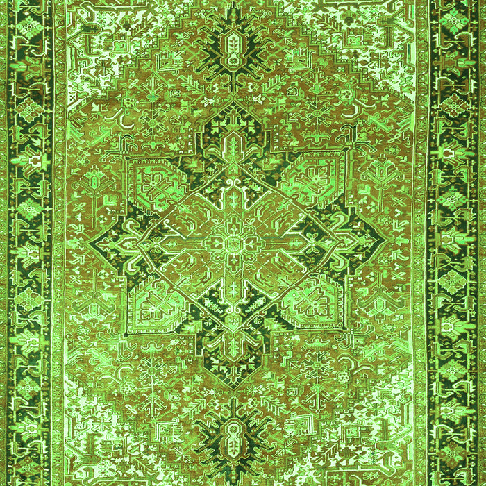 Serging Thickness of Machine Washable Persian Green Traditional Area Rugs, wshtr2289grn