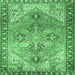 Square Persian Emerald Green Traditional Rug, tr2289emgrn