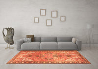 Machine Washable Persian Orange Traditional Rug, wshtr2289org