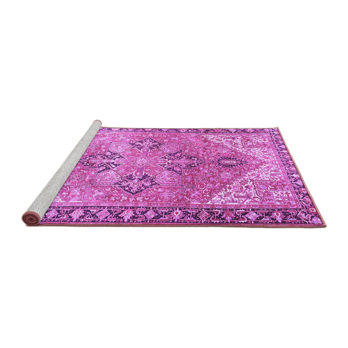 Sideview of Machine Washable Persian Purple Traditional Area Rugs, wshtr2289pur