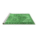 Sideview of Machine Washable Persian Emerald Green Traditional Area Rugs, wshtr2289emgrn